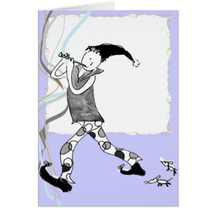 Cartão O gaiteiro Pied de Hamelin