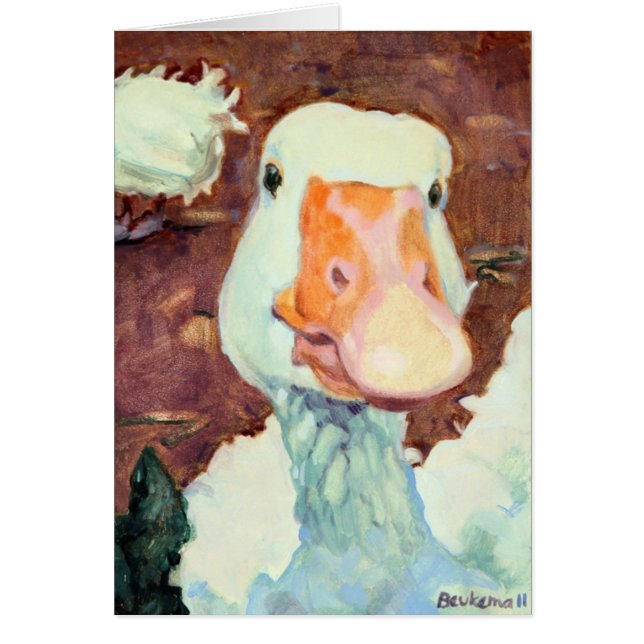 Cartão O ganso o mais feliz no celeiro (Frente)