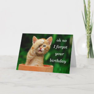 Cartão o gatinho esqueceu o aniversário