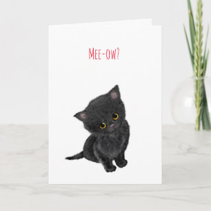 Cartão O gatinho preto ganha bem.