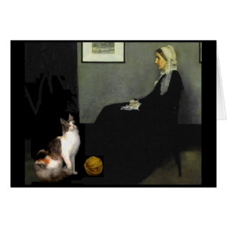 Cartão O gato da mãe do assobiador