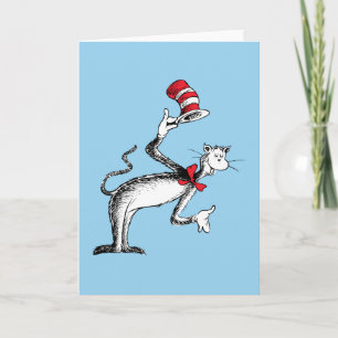 Cartão O Gato no Chapéu Faz Uma Reverência