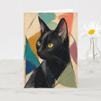 Cartão O Gato Preto Abstrato