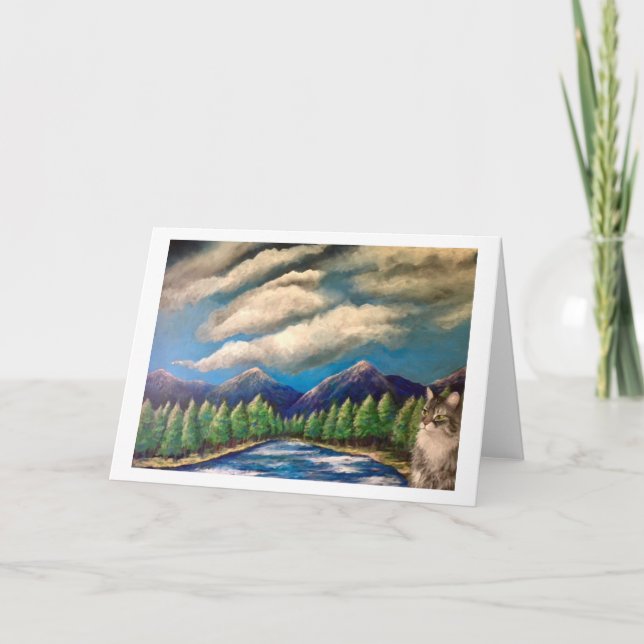 Cartão O gato que amou caminhar (Frente)