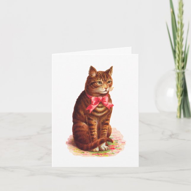 Cartão O gato que pensa de você carda - customizável (Frente)