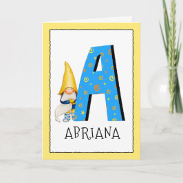 Cartão O gnomo caçoa a letra um cumprimento do