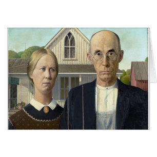 Cartão O Gótico Americano de Grant Wood