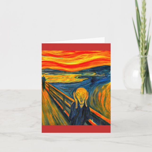 Cartão O Gritar de Munch, Nova Arte (Frente)