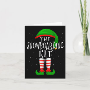 Cartão O Grupo Familiar Engraçado De Snowboard Elf X