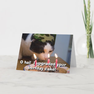Cartão O hai! I upgraded your berfday cake