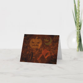 Cartão O Halloween Assusta-se com o fundo de Eerie