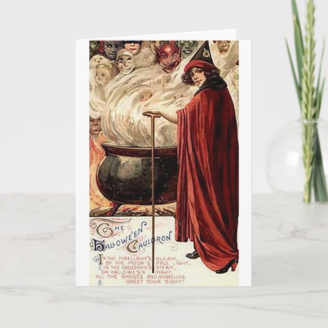 Cartão O Halloween Cauldron (Frente)