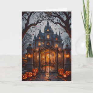 Cartão O Halloween da Mansão Assombrada