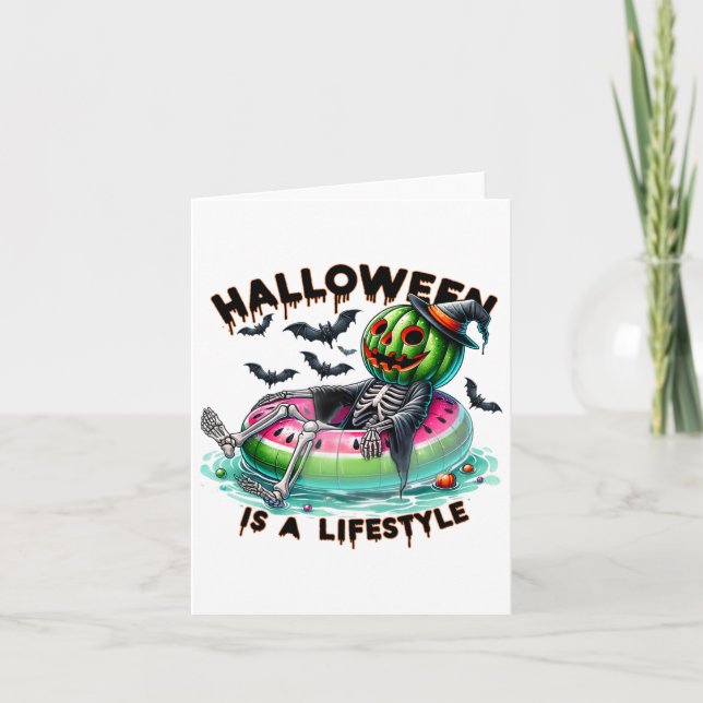 Cartão O Halloween É Um Fantasma De Estilo De Vida, Summe (Frente)