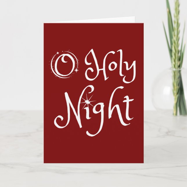 Cartão O Holy Night Natal (Frente)