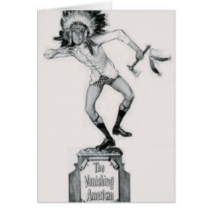 Cartão O homem branco reto psto em perigo