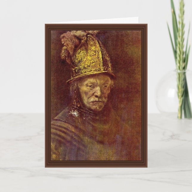 Cartão O Homem Com O Capacete De Ouro. (Frente)