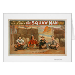 Cartão "O homem de Squaw" - a tubulação do teatro da pa