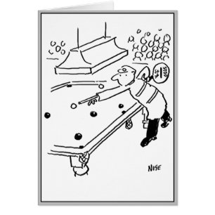 Cartão O Homem do Chupa-Chupa está Jogando Snooker