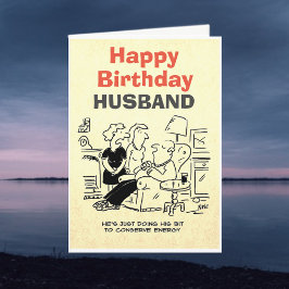 Cartão O homem dorme para conservar energia