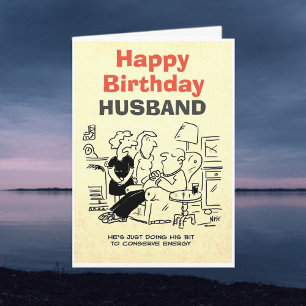 Cartão O homem dorme para conservar energia