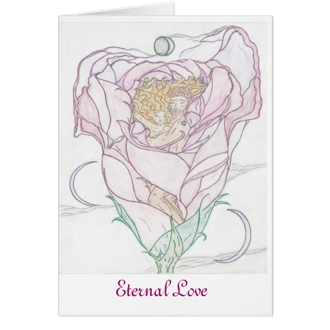 Cartão O homem e a mulher em aumentaram (Frente)