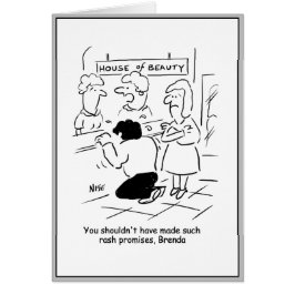 Cartão O homem no salão de beleza está muito desapontado.