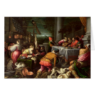 Cartão O homem rico e o Lazarus, 1590-95