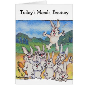 Cartão O humor de hoje: Cartum de Bouncy Rabbits