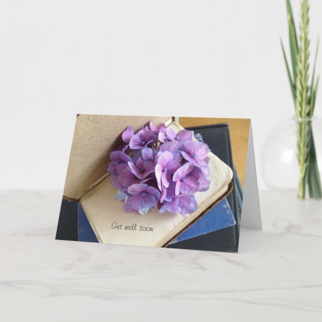 Cartão O Hydrangea em livros velhos obtem bem (Frente)