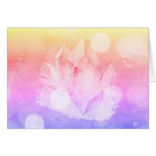 Cartão O inclinação do *~* cora cristal cor-de-rosa da
