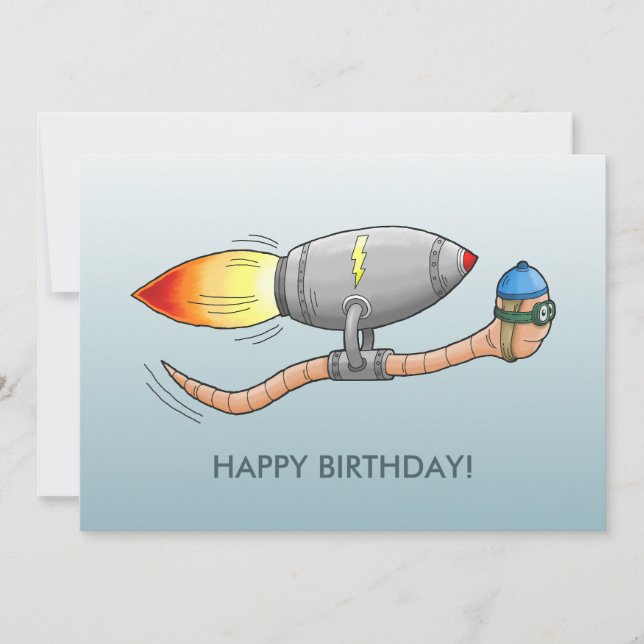 Cartão O Incrível Verme De Foguete (Frente)