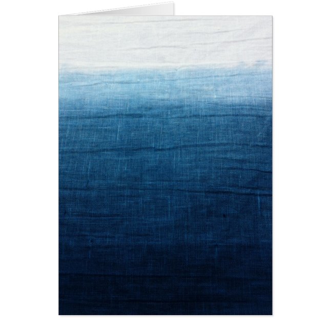 Cartão O índigo Ombre desvanece-se Shibori tingido (Frente)