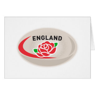 Cartão O inglês de Inglaterra da bola de rugby aumentou
