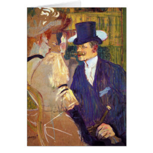Cartão O Inglês por Toulouse Lautrec, Arte Vintage