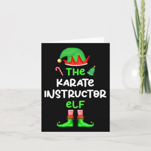 Cartão O Instrutor Karate Elf Christmas Matching Pajam