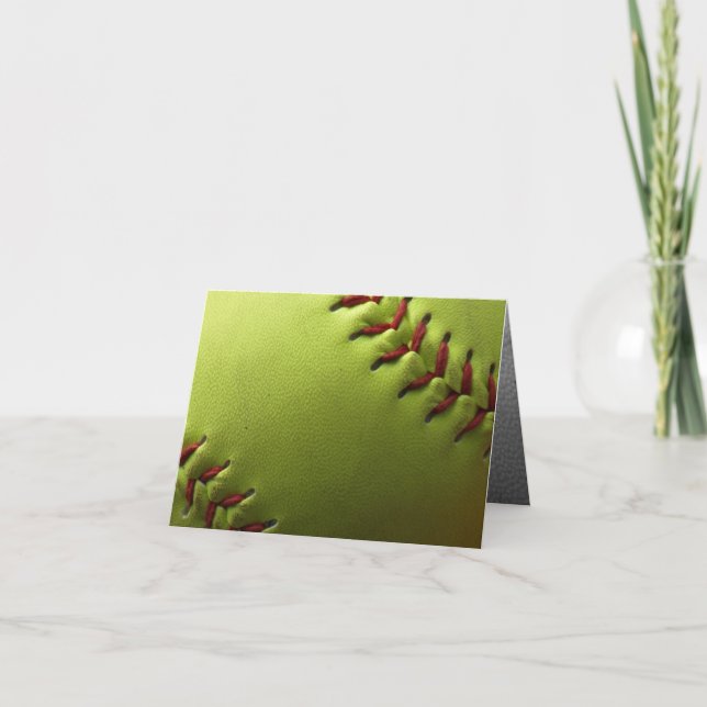 Cartão O interior amarelo do softball desvanece-se (Frente)