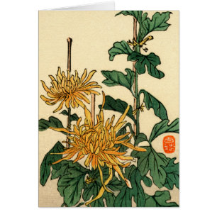 Cartão O japonês amarelo floresce no.2