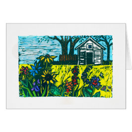 Cartão O jardim da avó e o Toolshed do avô