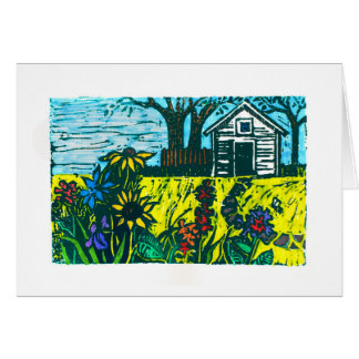 Cartão O jardim da avó e o Toolshed do avô