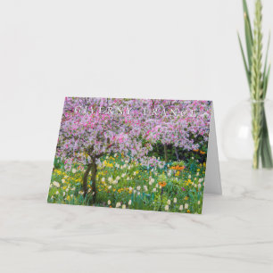 Cartão O Jardim de Claude Monet Feliz Aniversário