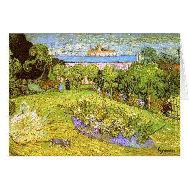 Cartão O Jardim de Daubigny Van Gogh de Belas Artes (Frente horizontal)
