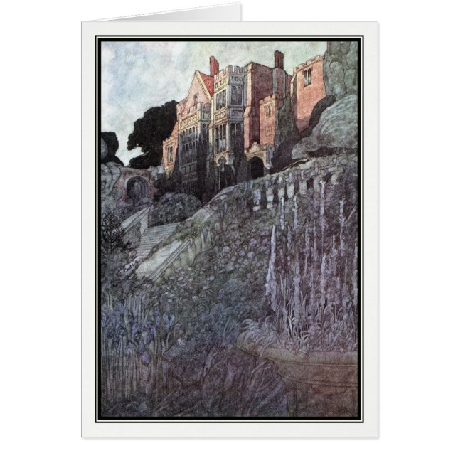 Cartão O Jardim do Homem Rico por Charles Robinson (Frente)