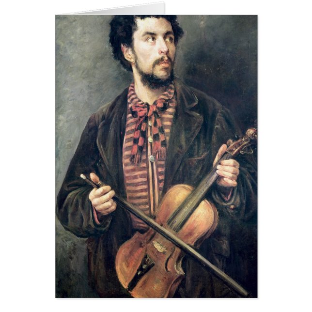Cartão O jogador do violino (Frente)
