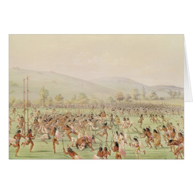 Cartão O jogo de bola indiano, c.1832 (Frente Horizontal)