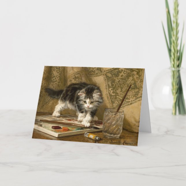 Cartão O Jovem Artista | Henriëtte Ronner-Knip (Frente)