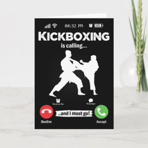 Cartão O Kickboxing Está Chamando Artes Marciais Retrô Ho