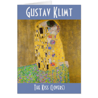 Cartão O Kiss aka Amantes Pintando Gustav Klimt Restaurad