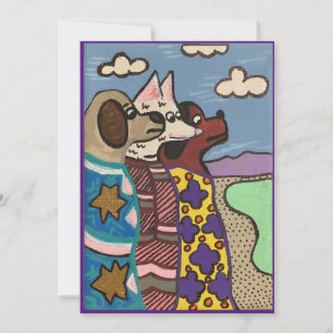 Cartão O Lago Salt, Cães, Belas Artes