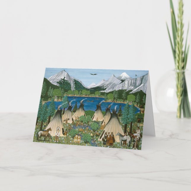 Cartão O lago Wallowa do ~ de Nez Perce (Frente)